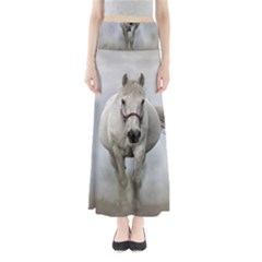 Horse Mammal White Horse Animal Full Length Maxi Skirt by Celenk