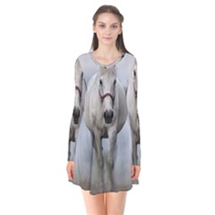 Horse Mammal White Horse Animal Flare Dress by Celenk