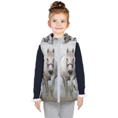 Horse Mammal White Horse Animal Kid s Puffer Vest by Celenk