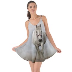 Horse Mammal White Horse Animal Love The Sun Cover Up by Celenk