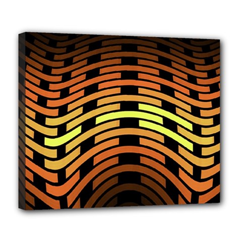 Fractal Orange Texture Waves Deluxe Canvas 24  X 20   by Celenk