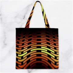 Fractal Orange Texture Waves Zipper Grocery Tote Bag by Celenk