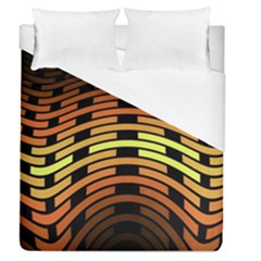 Fractal Orange Texture Waves Duvet Cover (queen Size) by Celenk