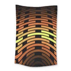 Fractal Orange Texture Waves Small Tapestry by Celenk