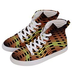 Fractal Orange Texture Waves Men s Hi-top Skate Sneakers by Celenk