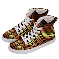 Fractal Orange Texture Waves Women s Hi-top Skate Sneakers by Celenk