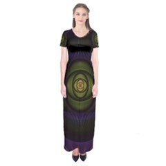 Fractal Blue Eye Fantasy 3d Short Sleeve Maxi Dress by Celenk