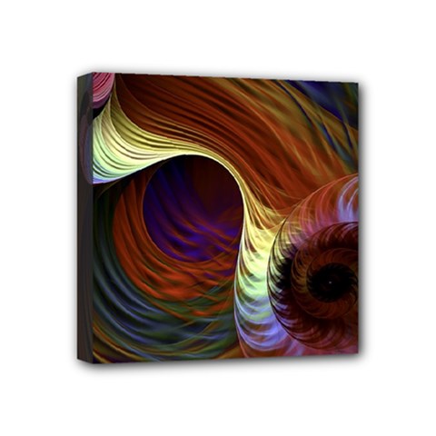 Fractal Colorful Rainbow Flowing Mini Canvas 4  X 4  by Celenk