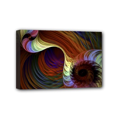 Fractal Colorful Rainbow Flowing Mini Canvas 6  X 4  by Celenk