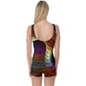 Fractal Colorful Rainbow Flowing One Piece Boyleg Swimsuit View2