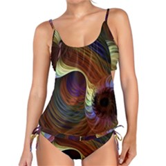 Fractal Colorful Rainbow Flowing Tankini Set by Celenk