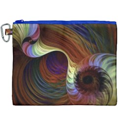 Fractal Colorful Rainbow Flowing Canvas Cosmetic Bag (xxxl) by Celenk