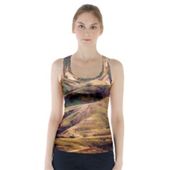 Iceland Mountains Sky Clouds Racer Back Sports Top by Celenk