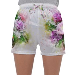 Flowers Roses Bouquet Art Nature Sleepwear Shorts by Celenk