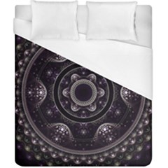 Fractal Mandala Circles Purple Duvet Cover (california King Size) by Celenk