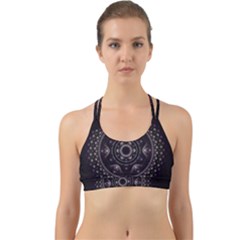 Fractal Mandala Circles Purple Back Web Sports Bra by Celenk