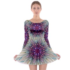 Mandala Kaleidoscope Ornament Long Sleeve Skater Dress by Celenk