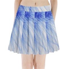 Spring Blue Colored Pleated Mini Skirt by Celenk