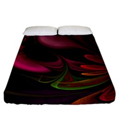 Fractal Abstract Colorful Floral Fitted Sheet (california King Size) by Celenk