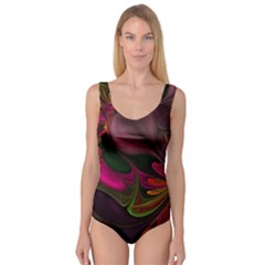 Fractal Abstract Colorful Floral Princess Tank Leotard  by Celenk