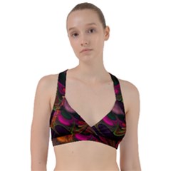 Fractal Abstract Colorful Floral Sweetheart Sports Bra by Celenk