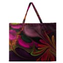 Fractal Abstract Colorful Floral Zipper Large Tote Bag View1