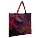 Fractal Abstract Colorful Floral Zipper Large Tote Bag View2