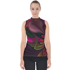 Fractal Abstract Colorful Floral Shell Top by Celenk