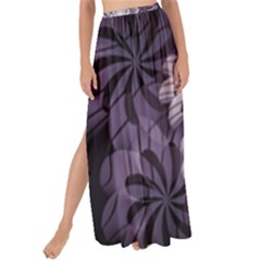 Fractal Floral Striped Lavender Maxi Chiffon Tie-up Sarong