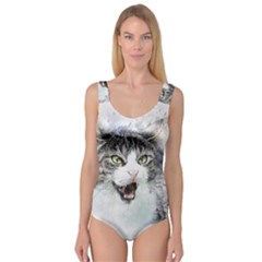 Cat Pet Art Abstract Watercolor Princess Tank Leotard  by Celenk