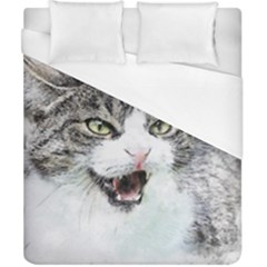 Cat Pet Art Abstract Watercolor Duvet Cover (california King Size) by Celenk