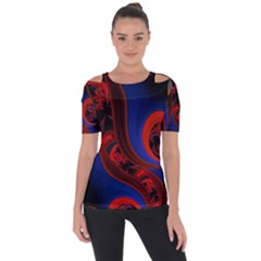 Fractal Abstract Pattern Circles Short Sleeve Top by Celenk