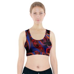 Fractal Abstract Pattern Circles Sports Bra With Pocket by Celenk