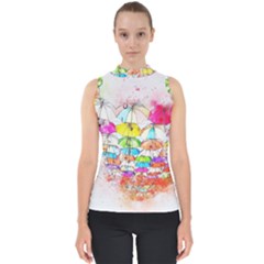 Umbrella Art Abstract Watercolor Shell Top by Celenk