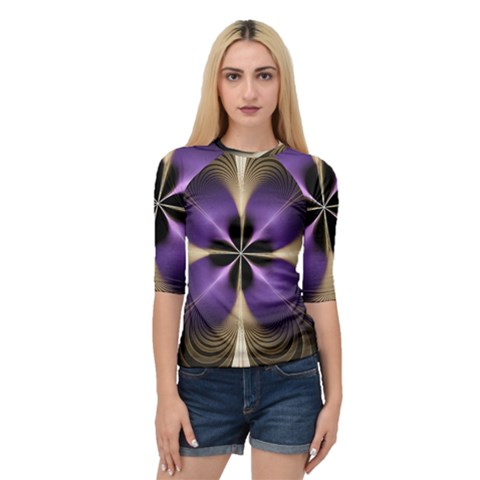 Fractal Glow Flowing Fantasy Quarter Sleeve Raglan Tee by Celenk