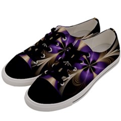 Fractal Glow Flowing Fantasy Men s Low Top Canvas Sneakers by Celenk