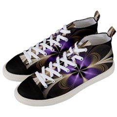 Fractal Glow Flowing Fantasy Men s Mid-top Canvas Sneakers by Celenk