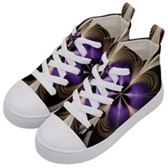 Fractal Glow Flowing Fantasy Kid s Mid-top Canvas Sneakers by Celenk