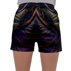 Fractal Colorful Pattern Fantasy Sleepwear Shorts by Celenk