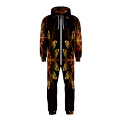 Fractal Floral Mandala Abstract Hooded Jumpsuit (kids) by Celenk