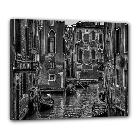 Venice Italy Gondola Boat Canal Canvas 20  x 16 