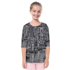 Venice Italy Gondola Boat Canal Kids  Quarter Sleeve Raglan Tee