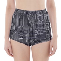 Venice Italy Gondola Boat Canal High-Waisted Bikini Bottoms