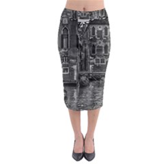 Venice Italy Gondola Boat Canal Midi Pencil Skirt