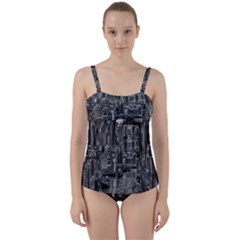 Venice Italy Gondola Boat Canal Twist Front Tankini Set