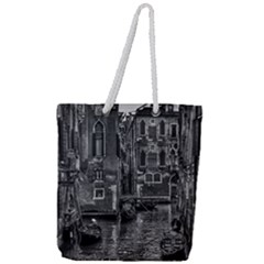 Venice Italy Gondola Boat Canal Full Print Rope Handle Tote (Large)