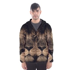 African Lion Mane Close Eyes Hooded Wind Breaker (men) by Celenk