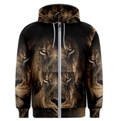 African Lion Mane Close Eyes Men s Zipper Hoodie by Celenk