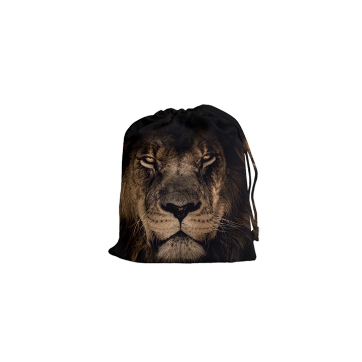 African Lion Mane Close Eyes Drawstring Pouches (XS) 