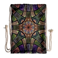 Fractal Detail Elements Pattern Drawstring Bag (large) by Celenk